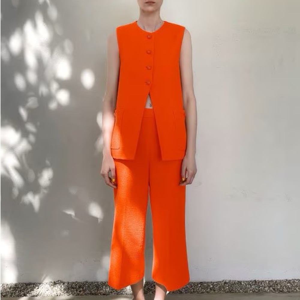 Orange Sleeveless Jumpsuit